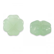 Glasperle 10mm Glücksklee - Milky green